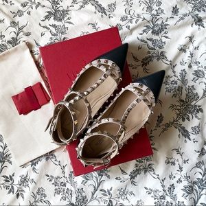 Valentino Cage Rockstud Ballet Flats - size 37.5